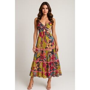Angie Multicolor Floral Midi Dress